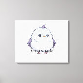 Schattigee Kawaii Chubby Bird Cartoon - Schattige  Canvas Afdruk (Voorkant)
