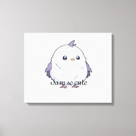 Schattigee Kawaii Chubby Bird Cartoon - Schattige  Canvas Afdruk