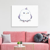 Schattigee Kawaii Chubby Bird Cartoon - Schattige  Canvas Afdruk (Insitu (Woonkamer))