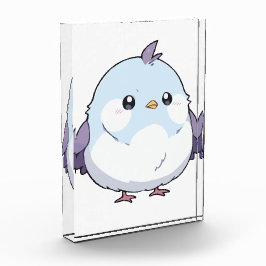 Schattigee Kawaii Chubby Bird Cartoon - Schattige Fotoblokken