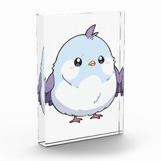Schattigee Kawaii Chubby Bird Cartoon - Schattige Fotoblokken (Links)
