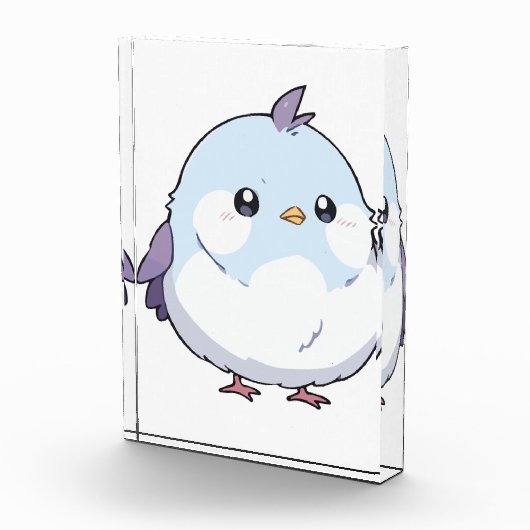Schattigee Kawaii Chubby Bird Cartoon - Schattige  Fotoblokken (Rechts)