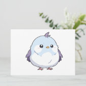 Schattigee Kawaii Chubby Bird Cartoon - Schattige Kaart (Staand voorkant)