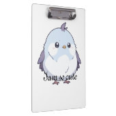 Schattigee Kawaii Chubby Bird Cartoon - Schattige Klembord (Rechts)