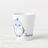 Schattigee Kawaii Chubby Bird Cartoon - Schattige  Latte Mok (Voorkant)
