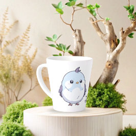 Schattigee Kawaii Chubby Bird Cartoon - Schattige  Latte Mok