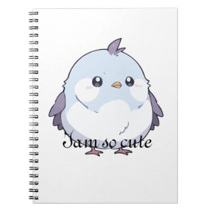 Schattigee Kawaii Chubby Bird Cartoon - Schattige Notitieboek