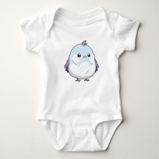 Schattigee Kawaii Chubby Bird Cartoon - Schattige  Romper (Voorkant)