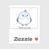 Schattigee Kawaii Chubby Bird Cartoon - Schattige  Sticker (Vel)