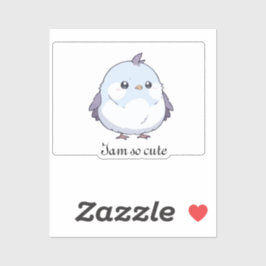 Schattigee Kawaii Chubby Bird Cartoon - Schattige  Sticker