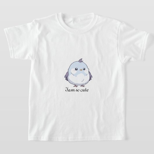 Schattigee Kawaii Chubby Bird Cartoon - Schattige  T-shirt (Laagn)