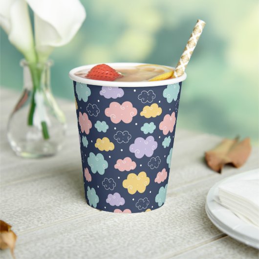 Schattigee Kawaii Cloud Pattern Paper Cups Papieren Bekers (Insitu)
