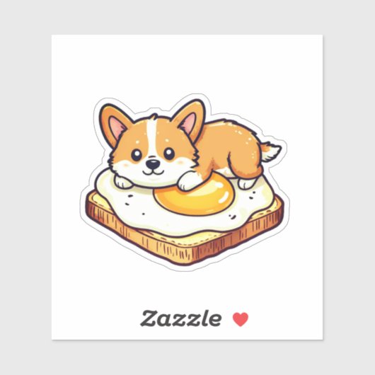 Schattigee Kawaii Corgi Brood Ei Sticker (Vel)