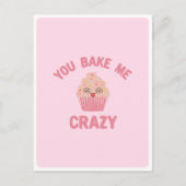 Schattigee Kawaii Crazy Gekke Gezicht Muffin Voeds Briefkaart (Voorkant)