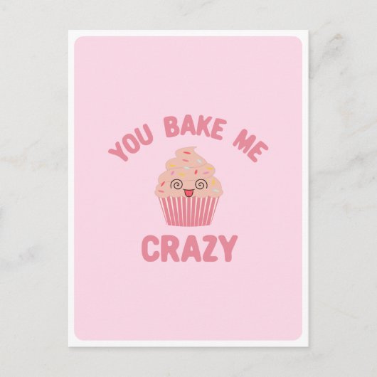 Schattigee Kawaii Crazy Gekke Gezicht Muffin Voeds Briefkaart (Voorkant)