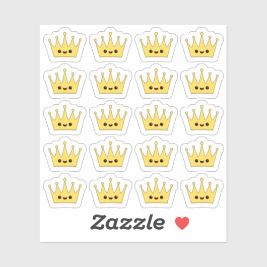 Schattigee Kawaii Crown Bujo Planner Decoratief Sticker (Vel)