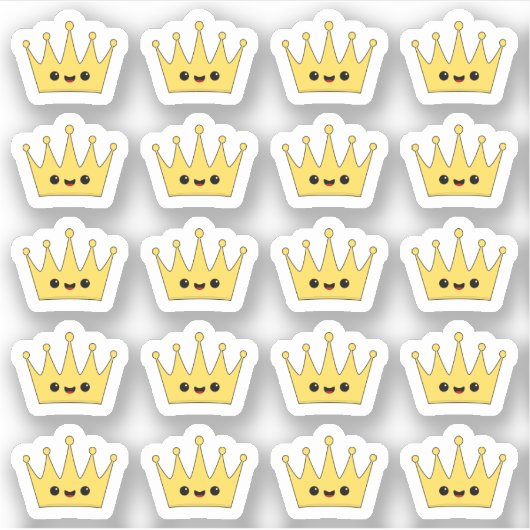 Schattigee Kawaii Crown Bujo Planner Decoratief Sticker (Voorkant)
