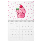Schattigee kawaii cupcake eten muffin kalender (Feb 2027)