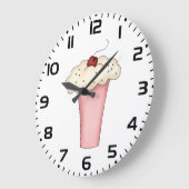 Schattigee Kawaii Cupcake Milkshake met Cherry Grote Klok (Hoek)
