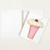 Schattigee Kawaii Cupcake Milkshake met Cherry Planner (Display)