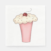 Schattigee Kawaii Cupcake Milkshake met Cherry Servet (Voorkant)