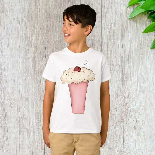 Schattigee Kawaii Cupcake Milkshake met Cherry T-shirt