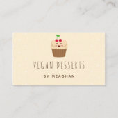 Schattigee Kawaii Cupcake Vegan Dessert Cake Bakke Visitekaartje (Voorkant)