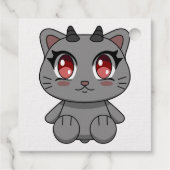 Schattigee Kawaii Demon Cat Bedankjes Labels (Achterkant)