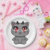 Schattigee Kawaii Demon Cat Papieren Bordje (Feest)