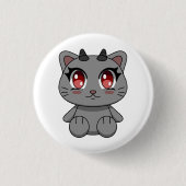 Schattigee Kawaii Demon Cat Ronde Button 3,2 Cm (Voorkant)