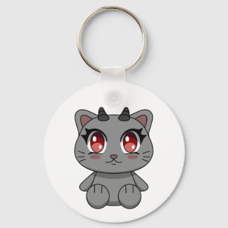 Schattigee Kawaii Demon Cat Sleutelhanger