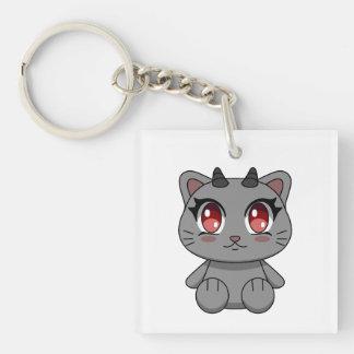 Schattigee Kawaii Demon Cat Sleutelhanger