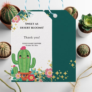 Schattigee Kawaii Desert Bloom Floral Cactus Baby Cadeaulabel