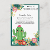 Schattigee Kawaii Desert Bloom Floral Cactus Baby Informatiekaartje (Voorkant)