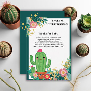 Schattigee Kawaii Desert Bloom Floral Cactus Baby  Informatiekaartje