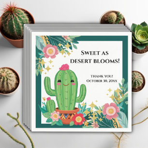 Schattigee Kawaii Desert Bloom Floral Cactus Baby Servet