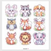 Schattigee kawaii dieren #2 sticker (Vel)