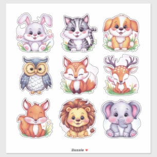Schattigee kawaii dieren #2 sticker
