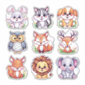 Schattigee kawaii dieren #2 sticker (Voorkant)