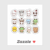 Schattigee kawaii dieren sticker set (Vel)