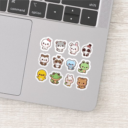 Schattigee kawaii dieren sticker set (Detail)