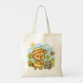 Schattigee Kawaii Dog Drink Bubble Tea Tote Bag (Achterkant)