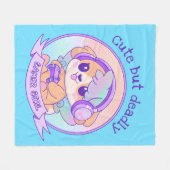 Schattigee Kawaii Dog met vleugels Gamer Girl in B Fleece Deken (Voorkant (Horizontaal))