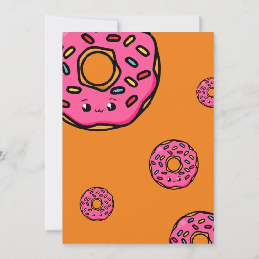 Schattigee Kawaii Donut Sinaasappel Joint Twin 1st Kaart (Achterkant)