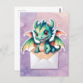 Schattigee Kawaii Dragon, Postcrossing Briefkaart
