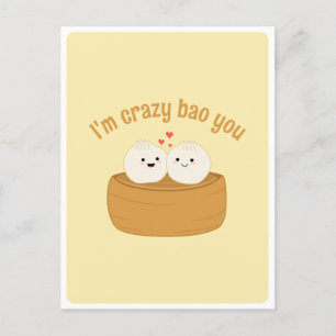 Schattigee Kawaii Dumpling Bao Aziatisch eten woor Briefkaart