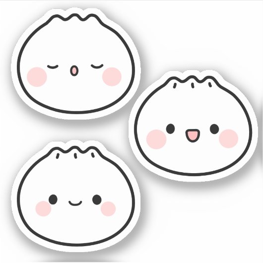 Schattigee Kawaii Dumpling Korean Food Stickers (Voorkant)