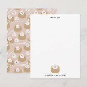 Schattigee Kawaii Dumplings Steamer Chopsticks Bedankkaart