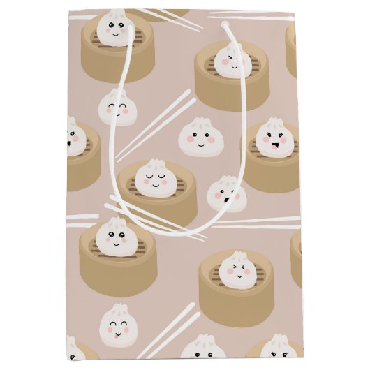 Schattigee Kawaii Dumplings Steamer Chopsticks Medium Cadeauzakje (Voorkant)