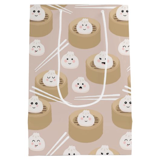 Schattigee Kawaii Dumplings Steamer Chopsticks Medium Cadeauzakje (Achterkant)